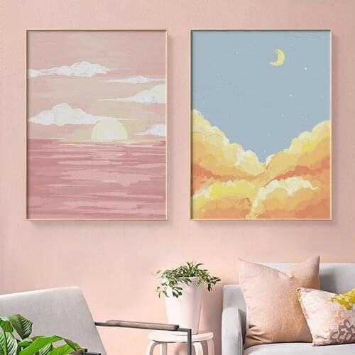 Nordic Seascape Canvas Art Painting Modern Abstract Living Room Picture Scandinavian Landscape Print Home Decoration Wall Poster