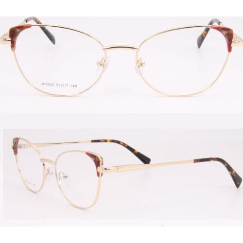 Special Style Metal Glasses Frames Decorate with Accetate Eyewear