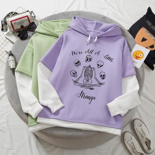 Skeleton Hip Hop Hoodie Casual Hoodies Sweatshirts for Women Y2k Grunge Streetwear Couple Unisex Halloween Clothing Pullover