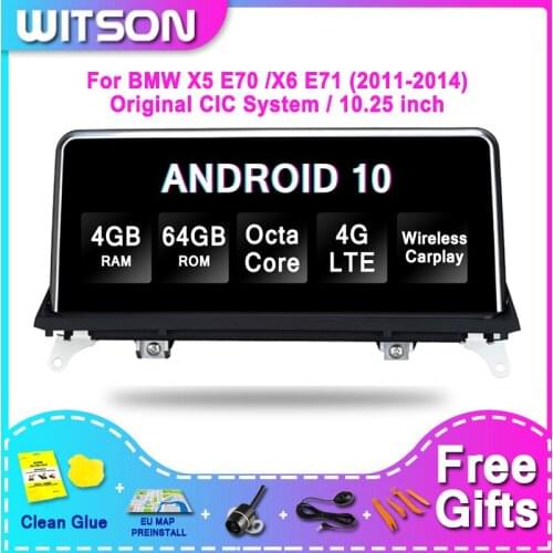 WITSON BMW BIG SCREEN Android 10.0 For BMW X5 E70/X6 E71 (2011-2014) CIC 4G RAM 64GB ROM CAR RADIO