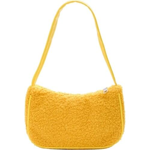 Women Lamb Like Fabrics Armpit Bag Handbag Shoulder Bags for Autumn Winter A69C