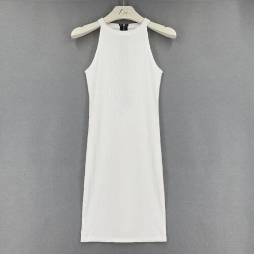 Summer new ladies sexy and attractive love to show body temperament halter-neck tight-fitting dress short skirt summer