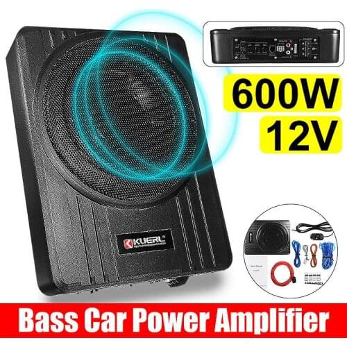 10 Inch 600W Car Subwoofer Car Audio Slim Under Seat Active Subwoofer Bass Amplifier Speaker Car Amplifier Subwoofers Woofer