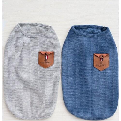 100% Cotton Costumes for Small Puppy Clothes Korea Simple Style Pet Dog Vest Handsome Miniature Pinscher Clothes