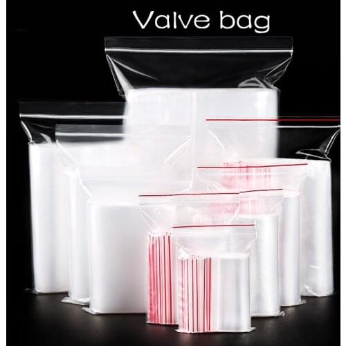 100 Pcs Transparent Self-sealing Storage Bags Polyethylene Sealing Bags Packaging Small Parts Kitchen Tools(0.12mm/0.05mm Thick)