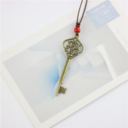 12 Pieces/Lot Ceramic Necklaces Vintage Beads Key Pendants Link Chains For Women/Men Charm Statement Choker Fashion Jewelry Gift