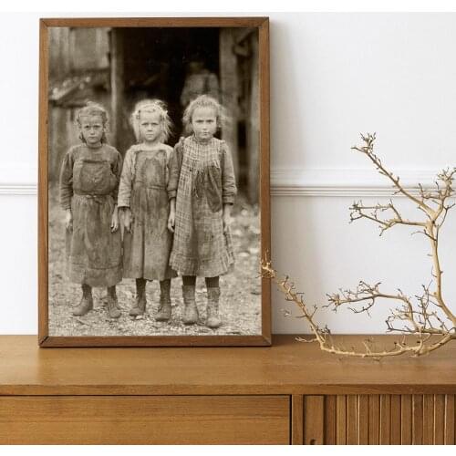 1912 Lewis Hine Archival Vintage Photo Reprint Child Labor Vintage Canvas Wall Art Painting Retro Decor Picture For Living Room