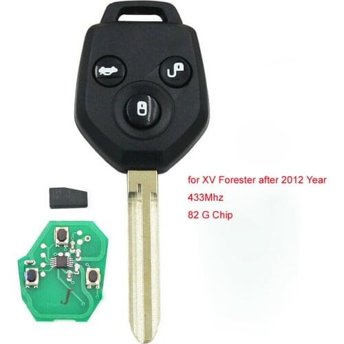 3 Button Car Keyless FOB Remote Key FOB Key 433mhz with with 82 G Chip for Forester XV Crosstrek Outback Legacy