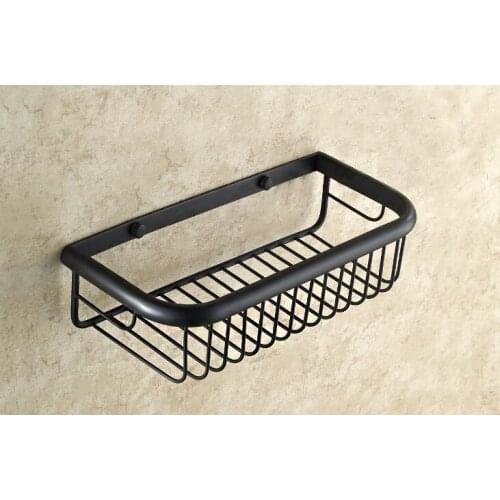 300mm Black Oil Rubbed Antique brass Wall Mounted Bathroom Shower Shelf Storage Basket Bathroom Accessory mba522