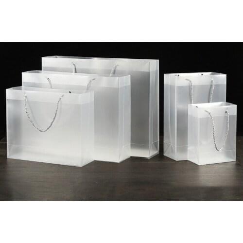 4 Size Custom printed pp gift bag/plastic packaging handle frosted pvc bag for garment/printed LOGO promotion shopping bag