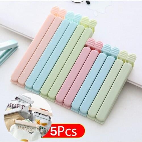5Pcs/Bag Portable New Kitchen Storage Snack Food Seal Sealing Bag Clips Sealer Plastic Clamp Tool Kitchen Accessories