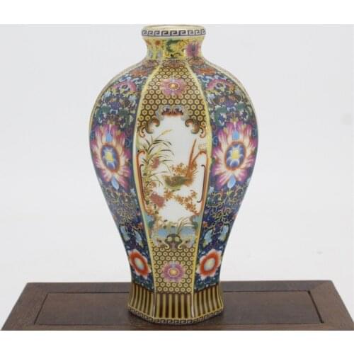9 Antique QingDynasty porcelain vase,Enamel flowers & birds bottle 3,Hand-painted crafts,Decoration,Collection&Adornment