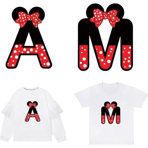 A-Level Cartoon Heat Transfer 26 English Alphabet Patch 3D thermo Stickers For Clothing Name Logo Diy Applique Washbale