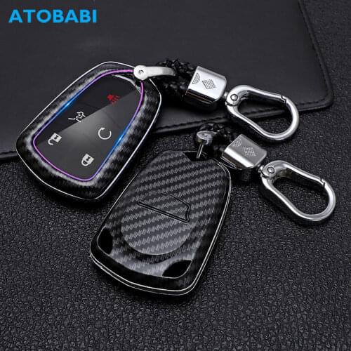 ATOBABI ABS Car Key Cases For Cadillac ATS CTS XTS XT SRX Escalade 2016 2017 Smart Keyless Entry Remote Control Protector Cover