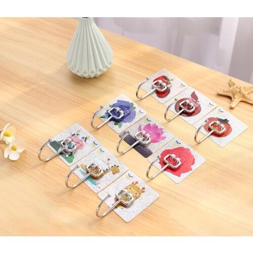 Brushed Non-marking Stickers Stainless Steel Large Hooks Multifunctional Kitchen Hooks Punch-free Large Sticky Hooks Wall Sucker