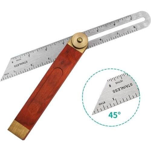 Wooden Marking Gauge Protractor T-Bevel Angle Ruler Woodworking Level Measuring Gauge Tool With Wooden Handle Drop Shipping