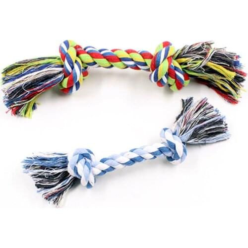 Double Knot Biting Rope Molar Tooth Cleaning Resistance To Bite Pet Toys Training Game And Chew Cotton Rope Dog Toy