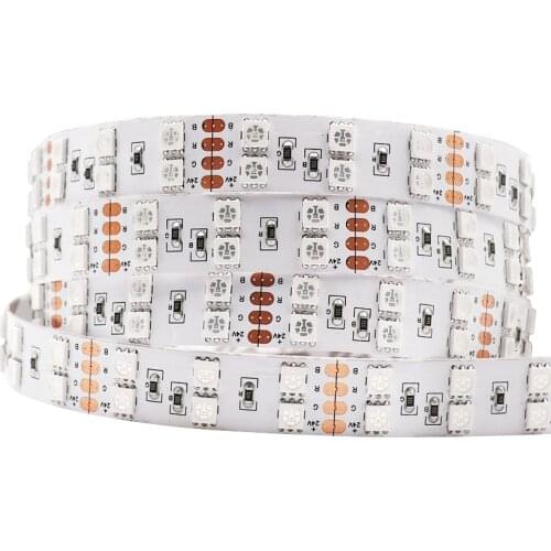 Double Rows 5M Led Strip Flexible Light 24V DC 120LED/M 5050 SMD Waterproof Ribbon 600 Led Tape Lights Warm White/RGB