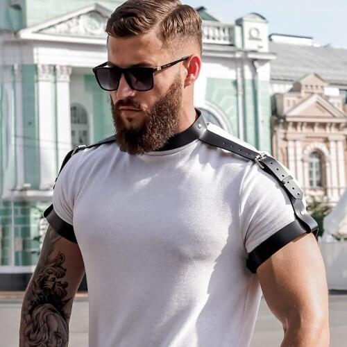 Exotic Fetish Men Leather Body Harness Belts Gay Gothic Clothing Chest Bondage Harness Straps Rave Tops For BDSM Sex Costumes