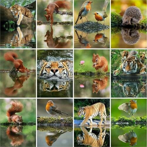 Evershine Full Square Round Diamond Painting Tiger 5D DIY Diamond Embroidery Sale Animal Bird Rhinestone Picture Home Decoration