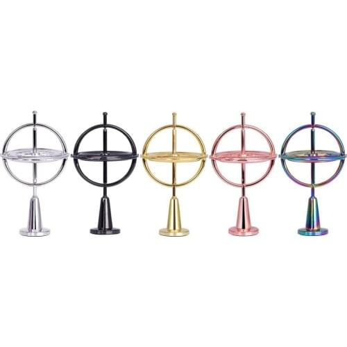 Alloy Metal Finger Gyroscope Scientific Kinetic Clip Toy Rotating Hand Holder Round Jumping Spinner Adult Kids Decompression Toy