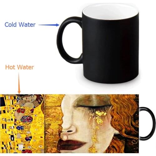 Gustav Klimt painting magic color changing coffee tea milk mug Mug funny novelty travel custom Magic mugs 12 OZ/350ml
