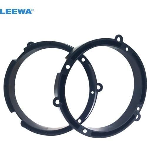 LEEWA 2pc Car Front Door Speaker Spacer Mat for Volkswagen Buick Excelle Great Wall H6 Stereo Converted Adapter Holder Ring Pads