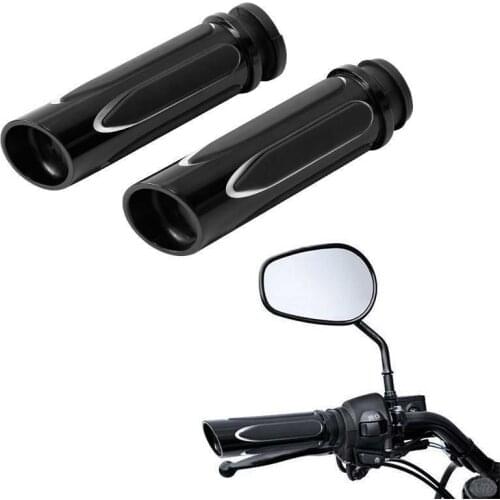 Motorcycle 1'' CNC Electric Handle Bar Grips For Harley Road King Street Glide Softail Slim FLS Fat Boy FLSTN FLHX