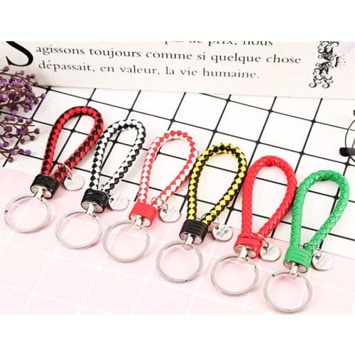 Mens Women Leather Chain Ring Holder Keyfob Car Keyring Keychain Pendant Gift