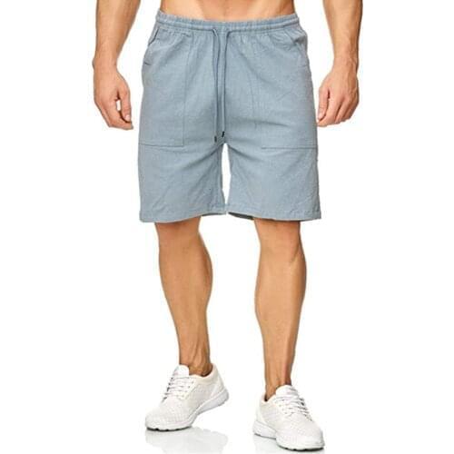 Mens Casual Fashion Flax Shorts 2021 Summer Linen Solid Short Pants Male Sports Running Training Shorts Bermudas Oversiszed 3XL