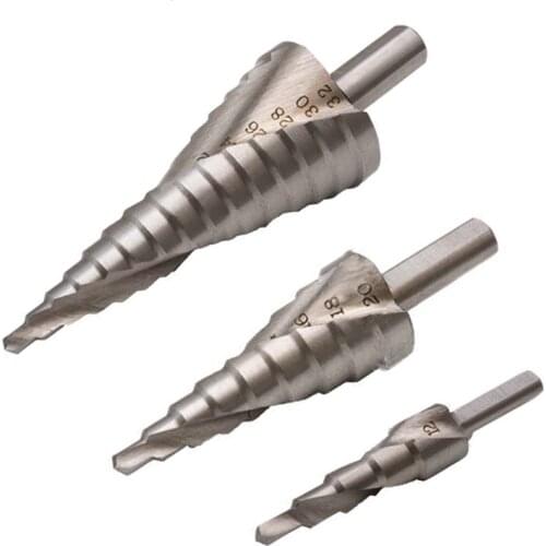 HSS Step Drill Bit Set Stainless Steel Coated Step Quick Change Drilling Power Tools For Metal Wood Hole Cutter 4-12/4-20/4-32mm