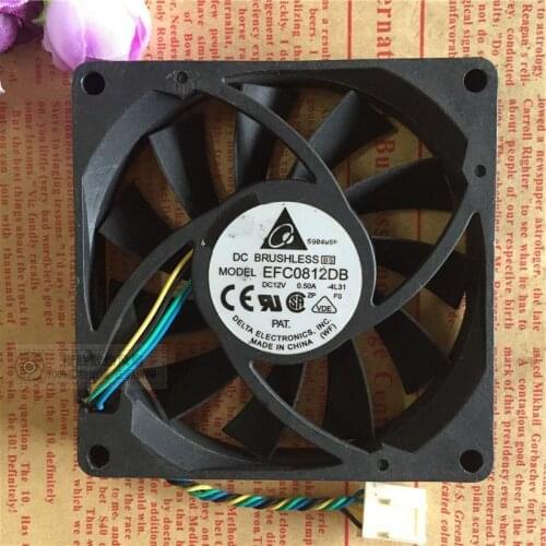 Genuine for Delta EFC0812DB 8015 12V 0.50A 8CM 80*80*15MM PWM 4-line Speed Control Air Fan