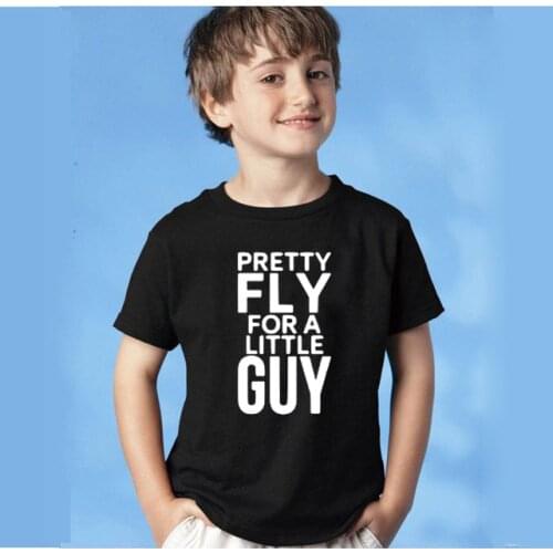 New Kids Baby Boy T Shirt Pretty Fly for A Little Guy Summer Fashion Children Letter Print Short Sleeve T-shirt Tops Clothes
