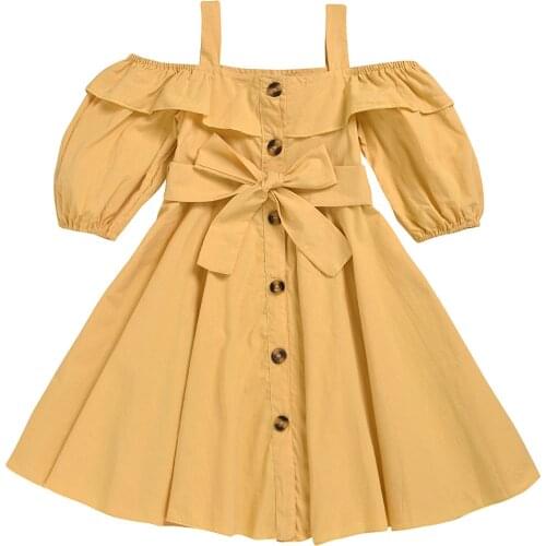 2020 New Fashion Summer Girls Dresses Cotton Short Sleeve Baby Girl Clothes Cute Princess Bow Kids Dresses for Girls Clothes