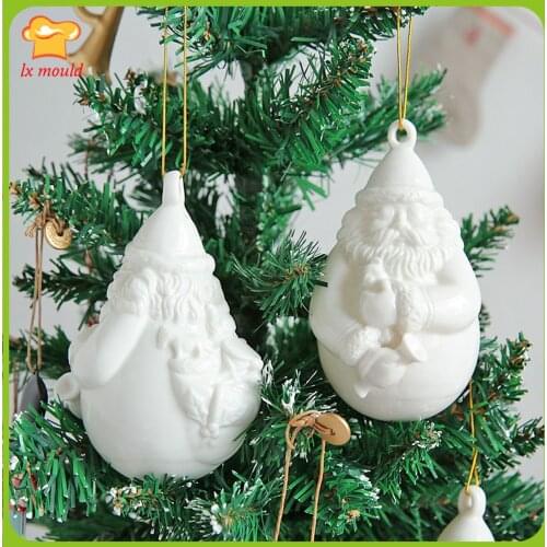 New Christmas Decoration Silicone Mold Cute Fat Santa Candle, Soap Silicone Mold Christmas Tree Pendant, Ornament Tool