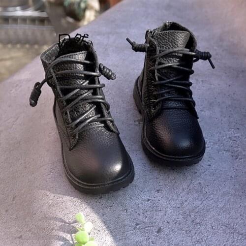 Dolakids new winter 2020 childrens shoes with velvet warm childrens Martin boots British style soft soles cowhide snow boots