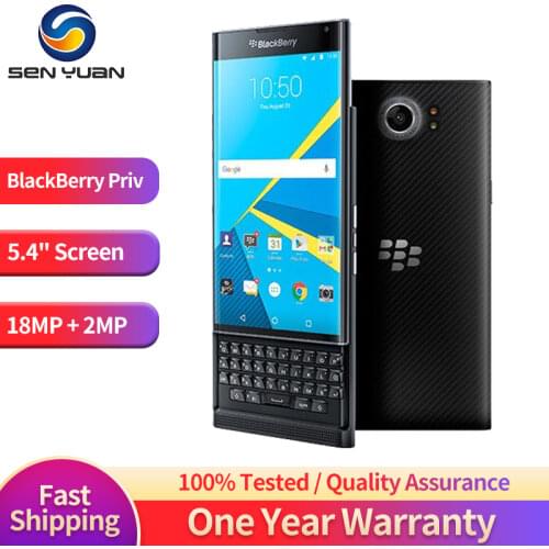 Unlocked Original Blackberry Priv Mobile Phone Slider 5.4 Inch 18 MP Camera 3G RAM +32GB ROM 4G LTE Android Phone