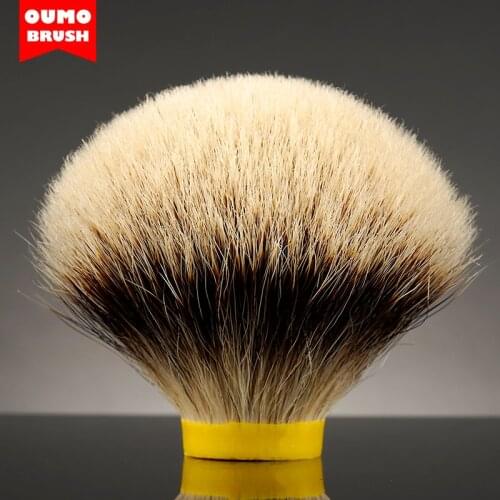 OUMO BRUSH-SHD WT Finest two band shaving brush knots