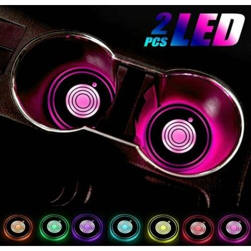 Led Coaster Cup Holder Mug Stand Light Bar Mat Table Placemat Party Drink Glass Creative Pad Round Home Decor Kitchen 7 Color