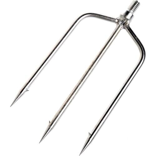 Stainless Steel Prong Harpoon Fish Fork Fishing Ice Breaker AccessoryTackleTool Diving Spear Gun Head Fishing Tools