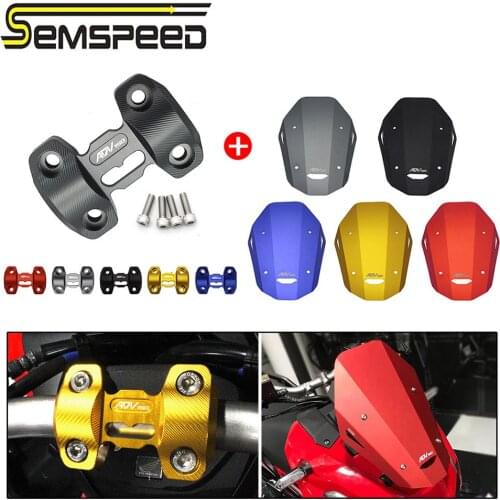 SEMSPEED ADV150 logo Windscreen Windshield Cover Handle Bar Mount Clamp Protector Set For Honda ADV 150 adv150 2019 2020 2021