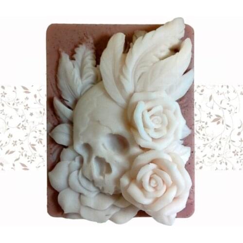 Silicone mold Skulls and Roses handmade soap Mold DIY cake decorating tools PRZY high quality wholesale