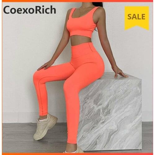 Sport Set Tracksuit Women Workout Fitness Gym Clothing Bra Seamless Yoga Suit Crop Tank Top Running Tights Leggings Sportswear