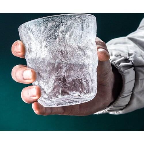 Thickened Glass Household Water Glass Beer Cup Boys Summer Office Mens Simple Glacier Pattern Tea Cup Glass Water Cup