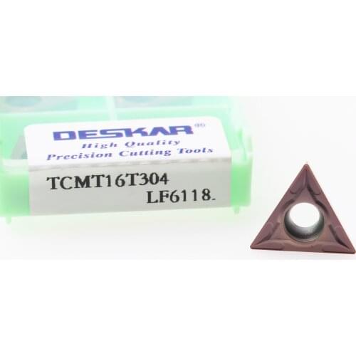 10PCS DESKAR TCMT16T304 TCMT16T308 LF6118 Lathe Carbide Inserts Turning Tools Hard Alloy Blades For Processing Stainless Steel