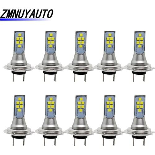 10PCS H7 Led Lamp Car Fog Light Super Bright White 6000K 1400LM Auto Driving Day Running Lamp Bulbs DC 12V