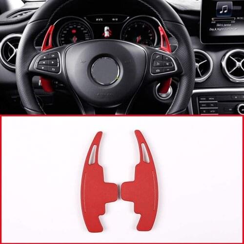 2pcs GSD Aluminum Alloy Compatible with for Mercedes Benz C GLC W205 X253 E Class w213 Car Steering Wheel Shift Paddle (Red)