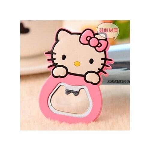 2017 50pcs Cartoon Kitty Cat Stainless Steel Beer Bottle Opener with Magnet can be Fridge Magnet