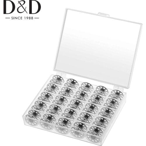 25Pc Empty Bobbins Spools Sewing Machine Bobbins Spools Sewing Machine Plastic Storage Box for Home Sewing Tools Accessories