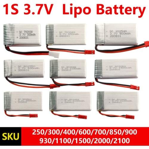 3.7V 250mAh 300mAh 400 600 700 800 850 900 930 1100 1500 2000 2100MAH 25C Lipo Battery 952540 For RC Quadcopter Spare Parts